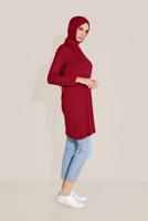 Tesettür giyim BORDO ALVİNA ÖRME VİSKON TUNİK 40825 