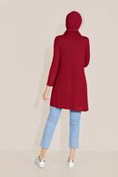 Tesettür giyim BORDO ALVİNA ÖRME VİSKON TUNİK 40825 