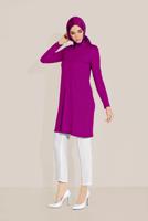 Tesettür giyim FUŞYA ALVİNA ÖRME VİSKON TUNİK 40825 