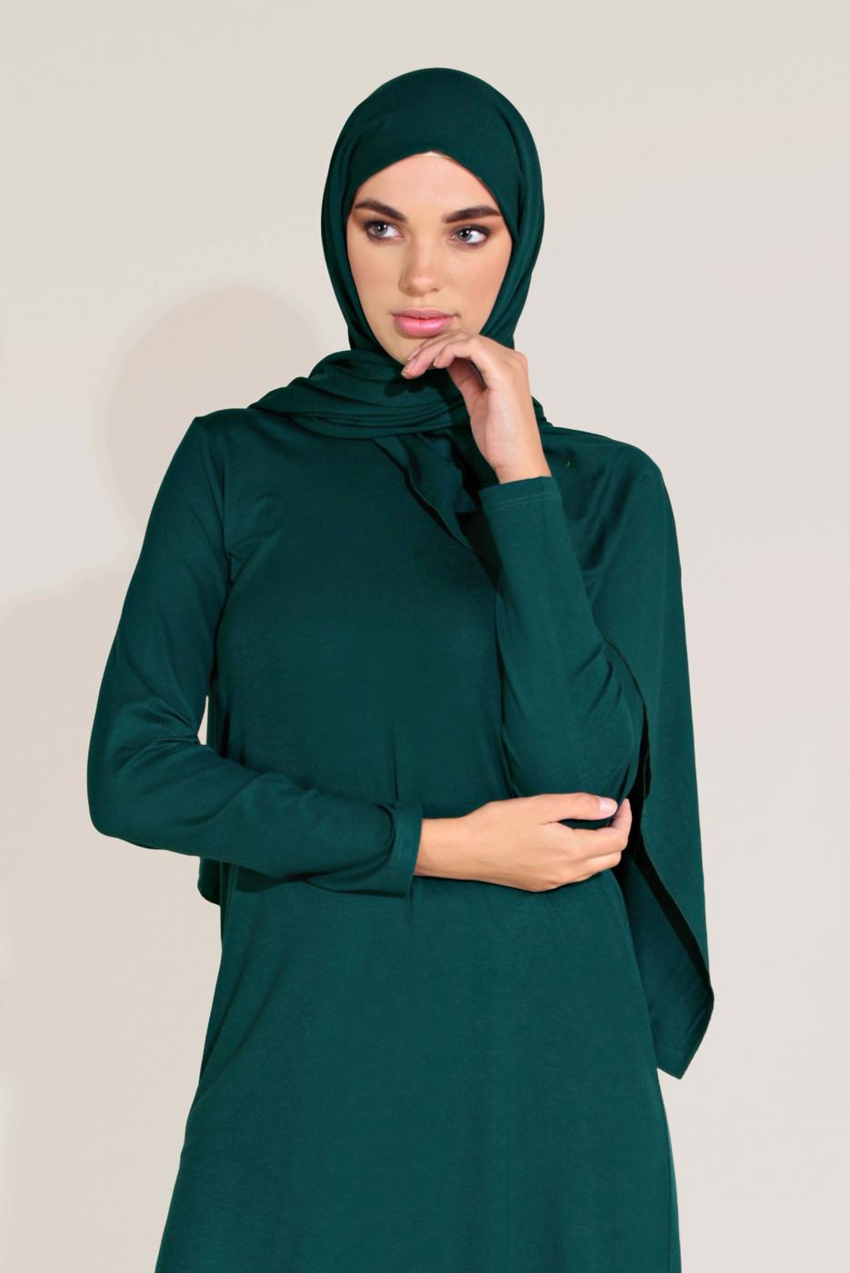 Tesettür giyim MAVİ ALVİNA ÖRME VİSKON TUNİK 40825 