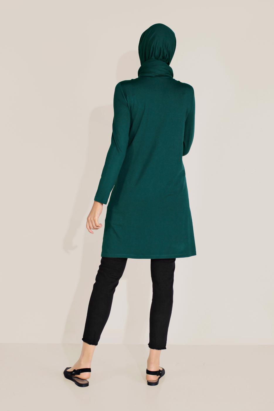 Tesettür giyim MAVİ ALVİNA ÖRME VİSKON TUNİK 40825 