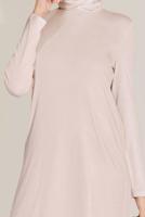 Tesettür giyim PUDRA ALVİNA ÖRME VİSKON TUNİK 40825 