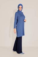 Tesettür giyim LACİVERT ALVİNA ÖRME VİSKON TUNİK 40825 