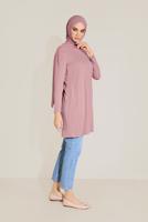 Tesettür giyim PEMBE ALVİNA ÖRME VİSKON TUNİK 40825 