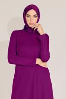 Tesettür giyim MOR ALVİNA ÖRME VİSKON TUNİK 40825 