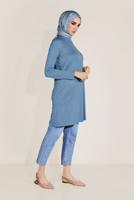 Tesettür giyim YEŞİL ALVİNA ÖRME VİSKON TUNİK 40825 