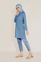 Tesettür giyim YEŞİL ALVİNA ÖRME VİSKON TUNİK 40825 