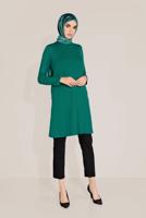 Tesettür giyim YEŞİL ALVİNA ÖRME VİSKON TUNİK 40825 