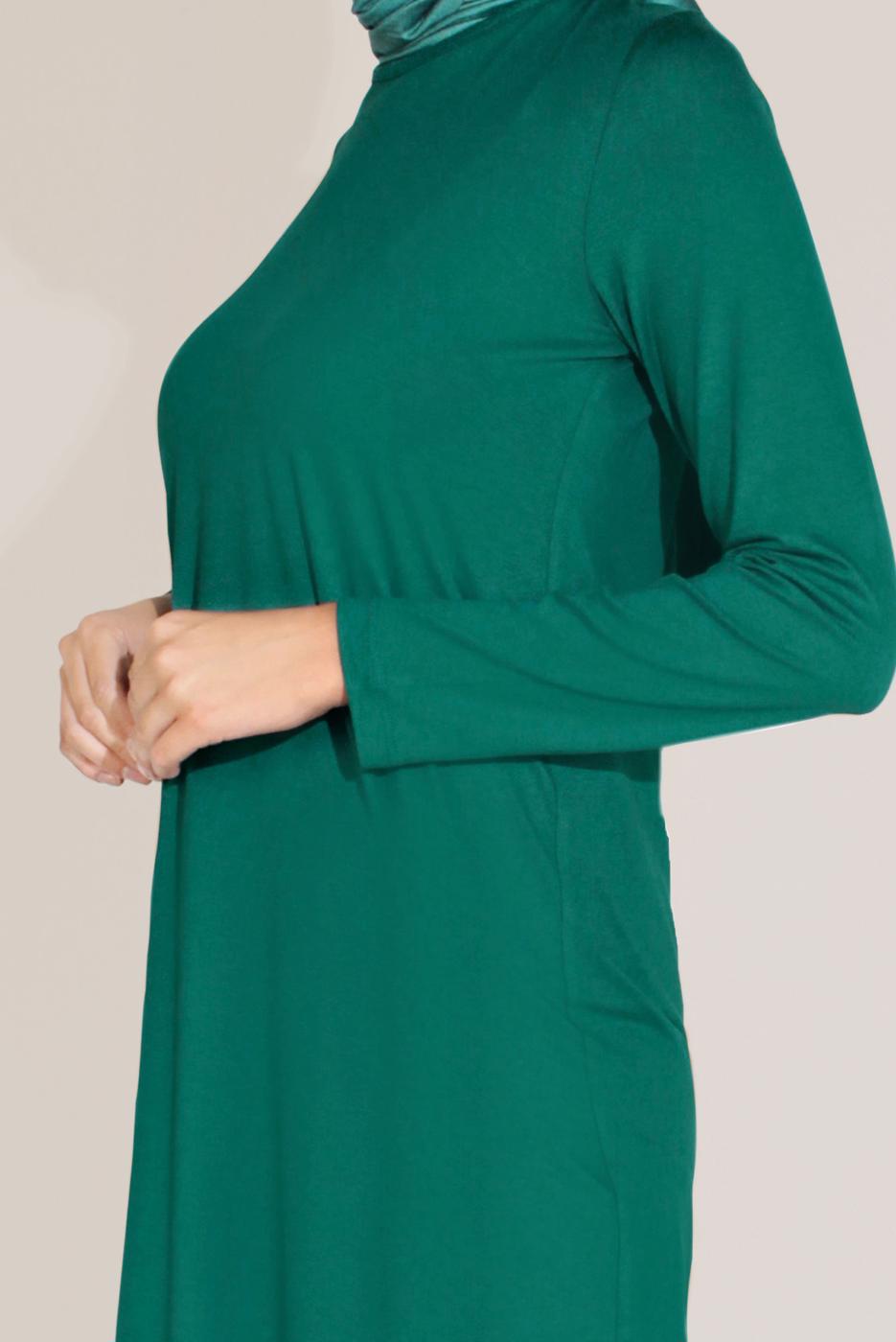 Tesettür giyim YEŞİL ALVİNA ÖRME VİSKON TUNİK 40825 