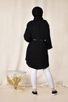 Tesettür giyim SİYAH CEP DETAYLI SALAŞ TUNİK 4110