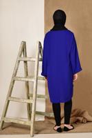 Tesettür giyim LACİVERT CEP DETAYLI SALAŞ TUNİK 4110