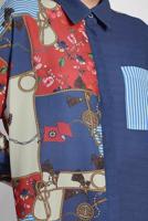 Tesettür giyim LACİVERT ALVİNA MİX DESENLİ TUNİK 4112