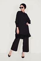 Tesettür giyim SİYAH ALVİNA DANTELLİ TUNİK  4122