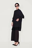 Tesettür giyim SİYAH ALVİNA DANTELLİ TUNİK  4122