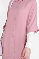 Tesettür giyim PUDRA ALVİNA DANTELLİ TUNİK  4122