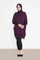 Tesettür giyim MÜRDÜM ALVİNA DANTELLİ TUNİK  4122