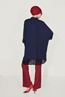 Tesettür giyim LACİVERT ALVİNA DANTELLİ TUNİK  4122