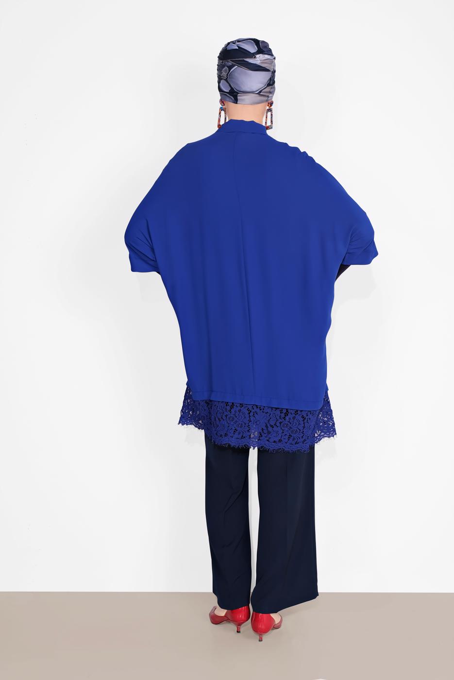 Hijab clothing NAVY BLUE ALVINA BUTTONED SHIRT TUNIC 4122 