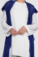 Tesettür giyim LACİVERT ALVİNA SIRT KISMI PUL PAYETLİ 2&prime;Lİ ŞİFON TUNİK 4145