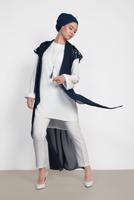 Tesettür giyim LACİVERT ALVİNA SIRT KISMI PUL PAYETLİ 2&prime;Lİ ŞİFON TUNİK 4145