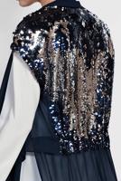 Tesettür giyim LACİVERT ALVİNA SIRT KISMI PUL PAYETLİ 2&prime;Lİ ŞİFON TUNİK 4145