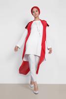 Tesettür giyim BORDO ALVİNA SIRT KISMI PUL PAYETLİ 2&prime;Lİ ŞİFON TUNİK 4145