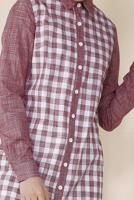 Tesettür giyim BORDO ALVİNA KARELİ TUNİK 4146