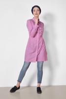 Tesettür giyim PEMBE ALVİNA PAMUKLU NAKIŞ DETAYLI TUNİK 4150