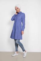 Tesettür giyim LACİVERT ALVİNA PAMUKLU NAKIŞ DETAYLI TUNİK 4150