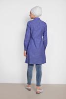 Tesettür giyim LACİVERT ALVİNA PAMUKLU NAKIŞ DETAYLI TUNİK 4150