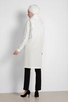 Tesettür giyim KREM ALVİNA KOL KISMI PUL PAYETLİ TUNİK 4159