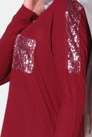 Tesettür giyim BORDO ALVİNA PUL İŞLEMELİ TUNİK 4179