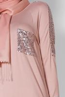 Tesettür giyim PUDRA ALVİNA PUL İŞLEMELİ TUNİK 4179