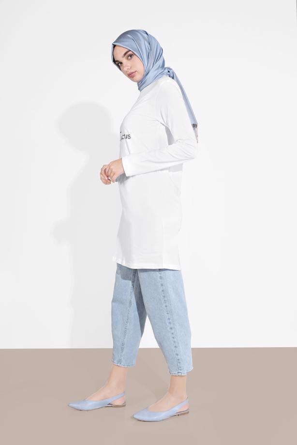 Tesettür giyim  KAKTÜS BASKILI TUNİK 4207 - TRENDTESETTÜR