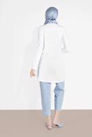 Tesettür giyim BEYAZ KAKTÜS BASKILI TUNİK 4207