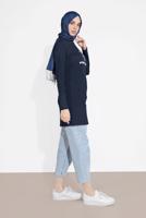 Tesettür giyim LACİVERT KAKTÜS BASKILI TUNİK 4207