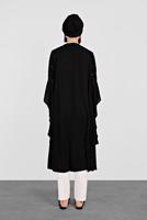 Tesettür giyim SİYAH ALVİNA OMUZ KISMI PUL İŞLEMELİ ŞİFON TUNİK 4254