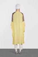 Tesettür giyim SARI ALVİNA OMUZ KISMI PUL İŞLEMELİ ŞİFON TUNİK 4254