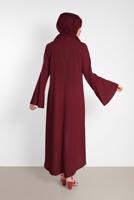 Tesettür giyim BORDO ALVİNA PUL DETAYLI VOLANLI TUNİK 4262