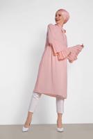 Tesettür giyim PUDRA ALVİNA KOL KISMI PİLELİ TUNİK 4285