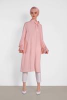 Tesettür giyim PUDRA ALVİNA KOL KISMI PİLELİ TUNİK 4285