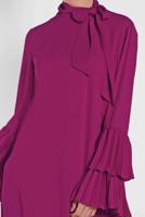 Tesettür giyim MOR ALVİNA KOL KISMI PİLELİ TUNİK 4285