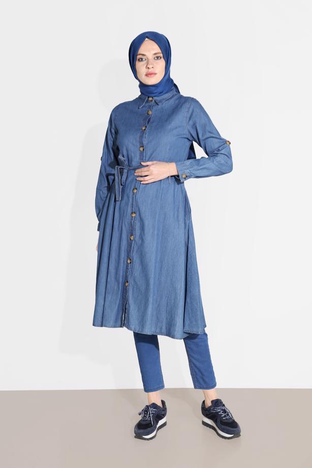 Hijab clothing  DENIM TUNIC 4291  - TRENDTESETTÜR