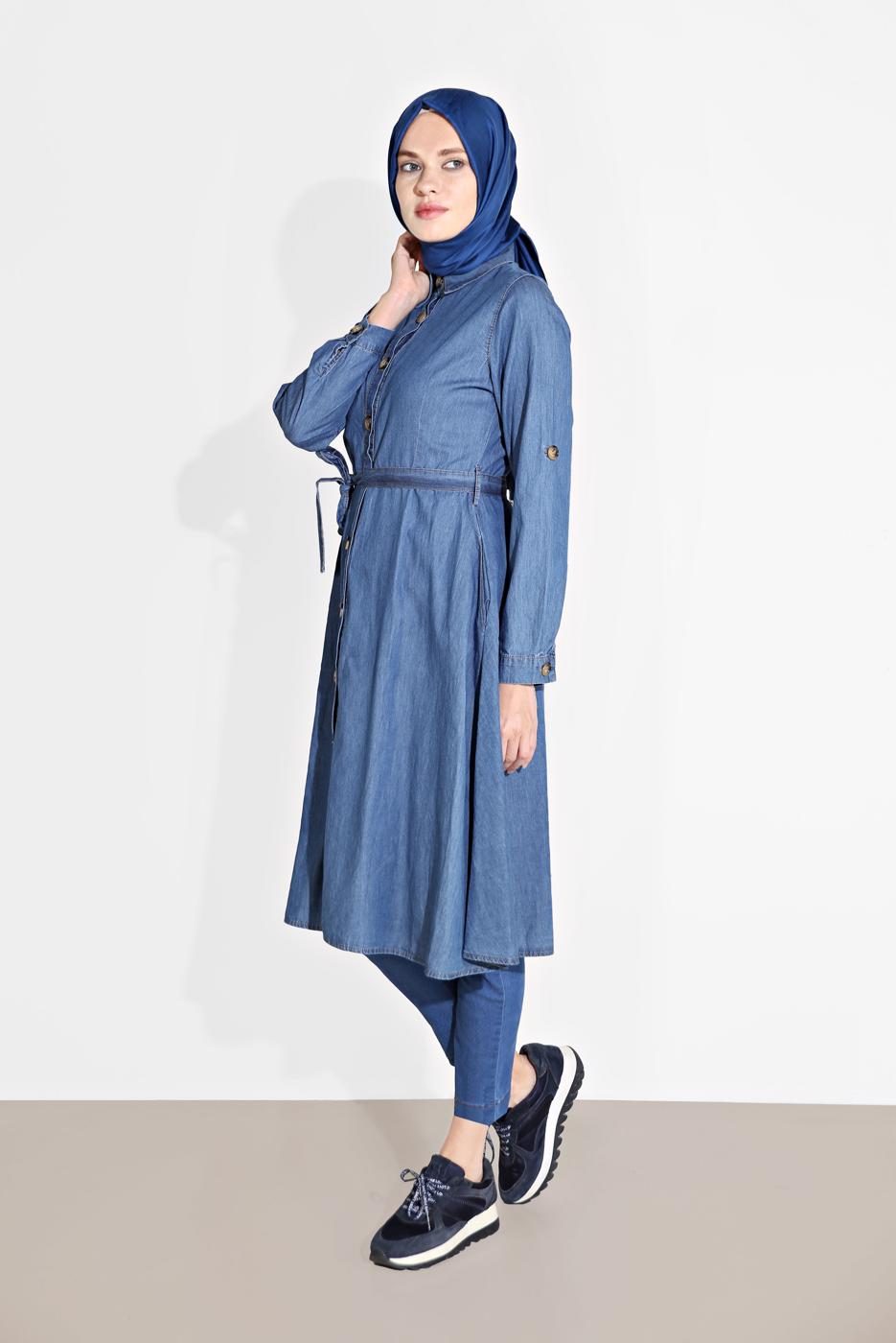 Hijab clothing NAVY BLUE DENIM TUNIC 4291 