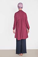 Tesettür giyim MOR ALVİNA PİLİSE DETAYLI SALAŞ TUNİK 4300