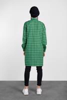 Tesettür giyim YEŞİL ALVİNA EKOSE DESENLİ TUNİK 4305