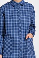 Tesettür giyim LACİVERT ALVİNA EKOSE DESENLİ TUNİK 4305