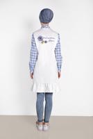 Tesettür giyim MAVİ ALVİNA KARELİ YAZI BASKILI TUNİK 4308