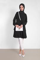 Tesettür giyim SİYAH ALVİNA SALAŞ KESİM TUNİK 4380