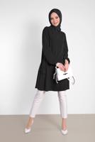 Tesettür giyim SİYAH ALVİNA SALAŞ KESİM TUNİK 4380